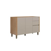 Módulo Cozinha Linea Allure Allure p/ Pia c/2 pta e 3 Gav 120cm Jequitiba/Gris Linea Brasil
