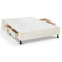 Cama Base c/Aux 4 Gavetas Casal Castor Poli Clean 138x188x 27