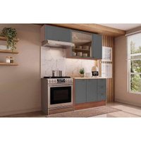 Kit Cozinha Carraro 3 Peças Bella C3P23 Nogal/Cinza
