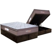 Cama Box Baú CRC Queen +Colchão D45 c/Massagem Aplause Paropas -