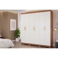 Guarda Roupa Casal 6 Portas Clara Cinamomo/Grafiato Panan