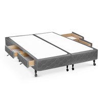 Cama Base c/Aux 4 Gavetas Queen Castor Poli Gray 158x198x27