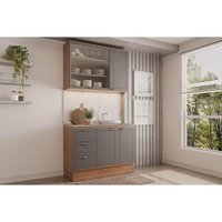 Kit Cozinha Carraro 2 Peças Bella C2P47 Nogal/Cinza