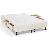Cama Base c/Aux 4 Gavetas King Castor Poli Clean 193x203x27