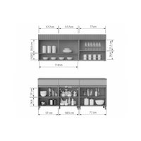 Cozinha Modulada Nesher Realeza 4 Peças CZ104 Carvalho/Greige