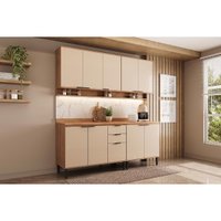 Kit Cozinha Carraro 4 Peças Alpha C4P177 Freijo/Off White