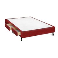 Cama Base c/Aux 2 Gavetas Casal Castor Poli Wine 138x188x27