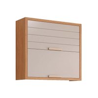 Armário Aéreo Cozinha Modulado Eloise c/2 Portas Basculante Riscadas 80 cm Freijo/Off White - MGM