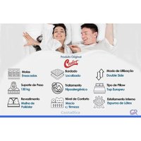 Cama Box CRC Casal + Colchão Molas Pocket Castor SLX GrandPlush 138