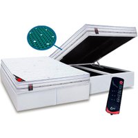 Cama Box Baú CRC Queen +Colchão Molas Ensacadas c/Massagem Niponpedic Castor -