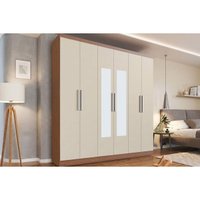Guarda Roupa Casal 6 Portas c/Esp PH1127 Nogueira/Off Herval