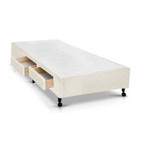 Cama Base c/Aux 2 Gavetas Solteiro Castor Poli Clean 78x188x27