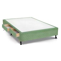 Cama Base c/Aux 2 Gavetas Casal Castor Poli Green 138x188x27