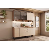 Kit Cozinha Carraro 4 Peças Alpha C4P178 Freijo/Off White