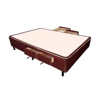 Cama Base c/Aux 4 Gavetas Viúva Castor Poli Brown 128x188x27