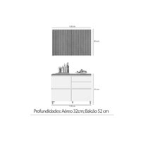 Cozinha Modulada Nesher Rainha Nesher 2 Peças CZ430 Nature/Verde