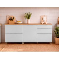 Módulo Cozinha Nesher Marquesa 2 Portas 4Gavs Marquesa Branca/Nature Nesher