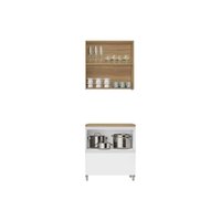 Kit Cozinha Nesher 2 Peças Rainha CZ423 Branca/Nature