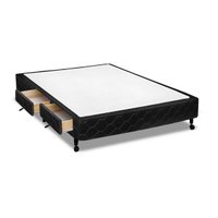 Cama Base c/Aux 4 Gavetas Queen Castor Poli Black 158x198x27