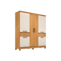 Guarda Roupa Casal 6 Portas Mauá Cinamon/Off White Demóbile