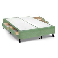 Cama Base c/Aux 4 Gavetas King Castor Poli Green 193x203x27