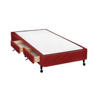 Cama Base c/Aux 2 Gavetas Solteiro Castor Poli Wine 88x188x27
