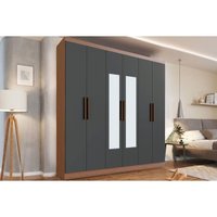Guarda Roupa Casal 6 Portas c/Esp PH1127 Nog/Grafite Herval