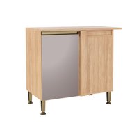 Balcão Cozinha Movelbento Rebeca Canto 94cm Mel/Cinza