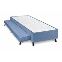 Cama Base c/Aux Solteiro Castor Tecido Blue 79x198x27