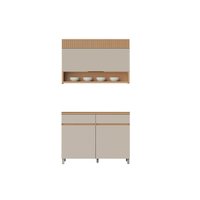 Cozinha Modulada Nesher Realeza 2 Peças CZ108 Carvalho/Greige