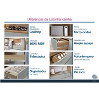 Cozinha Modulada Nesher Rainha Nesher 4 Peças CZ433 Nature/Verde