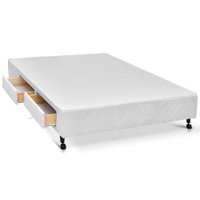 Cama Base c/Aux 2 Gavetas Casal Castor Poli White 138x188x27