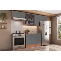 Kit Cozinha Carraro 4 Peças Bella C4P253 Nogal/Cinza