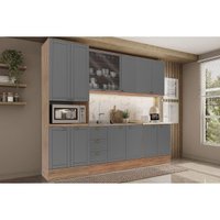 Kit Cozinha Carraro 5 Peças Bella C5P122 Nogal/Cinza