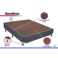 Cama Box CRC Solteiro + Colchão Molas Pocket Castor SLX GrandPlush -
