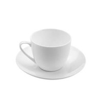 Xícara de Chá com Pires 220ml Porcelana Branca Clean Lyor Servir Hotel Restaurante