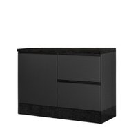Balcao Com Tampo 120 cm 1 Porta 3 Gavetas Etna Grafite POLIMAN