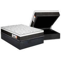 Cama Box Baú Queen: Colchão Ortopédico Plumatex Falcon Ultra Firme + Base CRC Suede Gray (158x198)