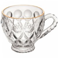 Xícara Lile com Fio de Ouro 80ml Cristal Ecologico Lyor Café Clinica Atendimento 6cm
