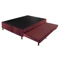 Cama Box Base c/Auxiliar Universal Casal Sommier Rústico Wine (138x188x30) - Paropas