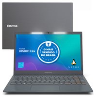 Notebook Positivo Vision C14 Intel® Celeron® N4020 Linux 8GB RAM 128GB eMMC 14.1” HD Lumina BAR Tecla Link Cinza