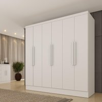 Guarda-roupa Casal com 6 Portas e 4 Gavetas 180cm Multimóveis CR35483 Neve