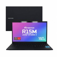 Notebook Positivo Vision R15M AMD® Ryzen 3-7330U Linux 8GB RAM 512GB SSD Wi-Fi 6 Tela 15” Full HD IPS - Minitela - Preto