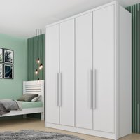 Guarda-roupa Casal com 4 Portas e 2 Gavetas 165cm Multimóveis CR35487 Neve