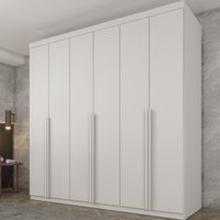 Guarda-roupa Casal com 6 Portas e 4 Gavetas 218cm Multimóveis CR35492 Neve