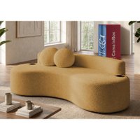 Sofá Veda 1,88m Xpand Tech Tecido bouclê Caramelo Cama inBox