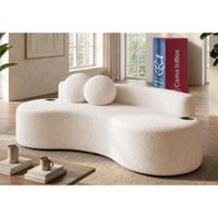 Sofá Veda 1,88m Xpand Tech Tecido bouclê Bege Claro Cama inBox