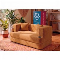 Sofá Cama Muna 1,88m Xpand Tech Tecido Bouclê Caramelo Cama inBox