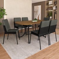 Conjunto de Sala de Jantar 6 Cadeiras Manila Carraro Freijó Preto