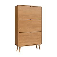 Sapateira 3 Portas Basculantes Curve Carvalho Xingu 130x76x24 cm Completa Móveis